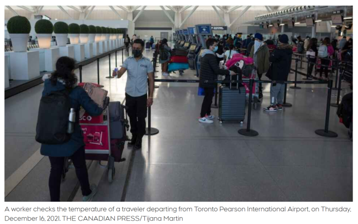 Over 700,000 Canadians flew internationally in December despite Omicron  surge - Project PROTECH